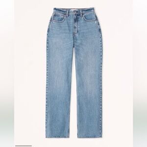 NWT Abercrombie Curve Love High Rise Loose Jean Medium wash size 27 Long